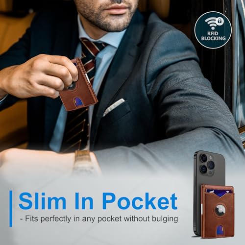 Airtag Wallet for Men (Brick Brown42)