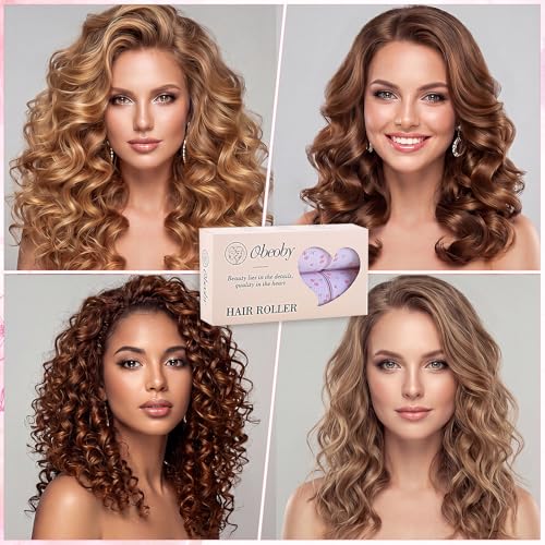 4 Sizes Hair Rollers for Women Self (Cherry Print)
