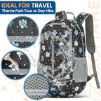 Lightweight Packable Backpack 25L (25L / Black, Floral)