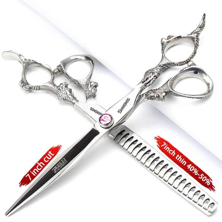 Purple Professional Hairdressing Scissors Hairdresser Hairstylist Cutting Hair & Thinning Hairdressing Scissor (7-inch 4pc)