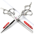 Purple Professional Hairdressing Scissors Hairdresser Hairstylist Cutting Hair & Thinning Hairdressing Scissor (7-inch 4pc)