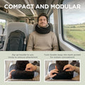 Travel Pillow Neck Pillow with Hood for Airplane Sleeping (360 Black / Standard (26"))