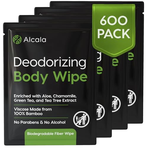 Deodorizing Body Wipes Individual Shower Wipes (600 Count (Pack of 1))