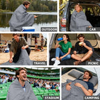 Large Waterproof Outdoor Blanket Thick Fleece 80" x 58" (Starry Gray-a)