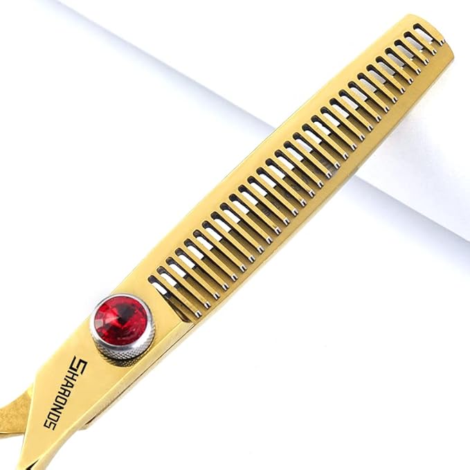 6/7-inch professional hairdresser set, stainless steel scissors hairdresser's exclusive hairdresser. (6 inch-2pc-C)