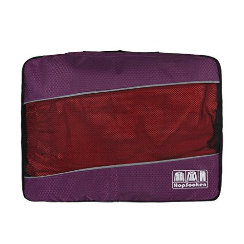 5 Set Packing Cubes for Travel Large Suitcase Luggage Organizer Bags Travel Accessories Vacation 4 Cubes 1 Laundry Pouch Bag (Purple)
