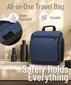 D&D Wanderlust Hanging Travel Toiletry Bag for Women & Men (1 Pack Blue)