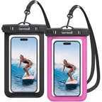 Waterproof Phone Pouch (Black & Bright Red 7")