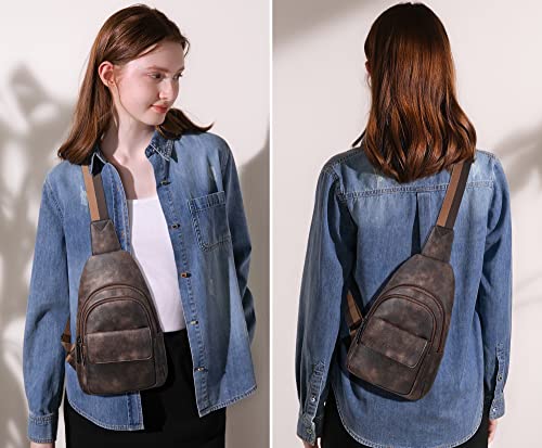 Sling Bag Crossbody Bags (Light Coffee)