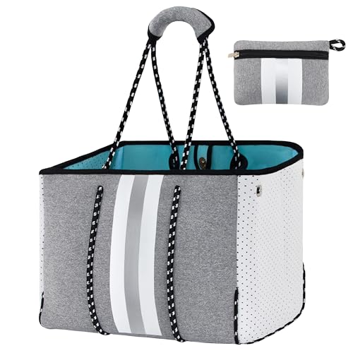 Neoprene Multipurpose Beach Bag Tote Bag (Grey 2 / Large)