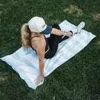 Athletic Running Towel (Saltwater Boardwalk Stripe W/ Snaps)