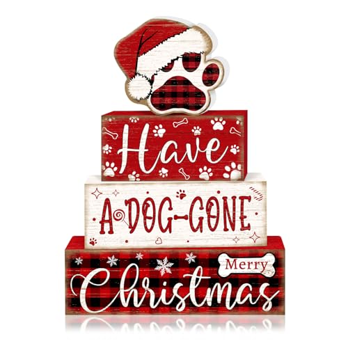 Tiered Tray Decor Set (Christmas Dog)