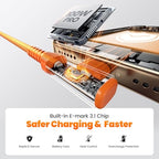 100W Right Angle Fast Charging USB C Cable (10+10FT / Orange)