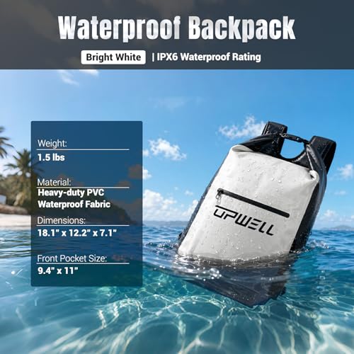 20L Waterproof Dry Bag Boating Backpack for Travel Hiking Camping Kayaking Hiking Swimming Floating Submersible Dry Bag bright white (20L / bright white)