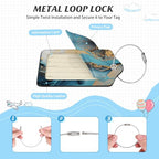 3 Pack Luggage Tag for Suitcase (Marble Gold Blue)