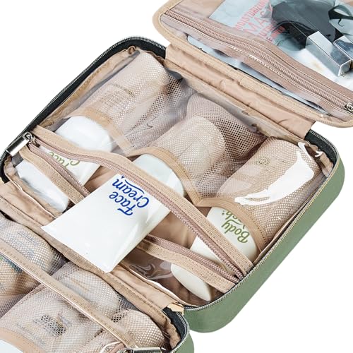 Travel Toiletry Bag for women (Medium / Bronze Green)
