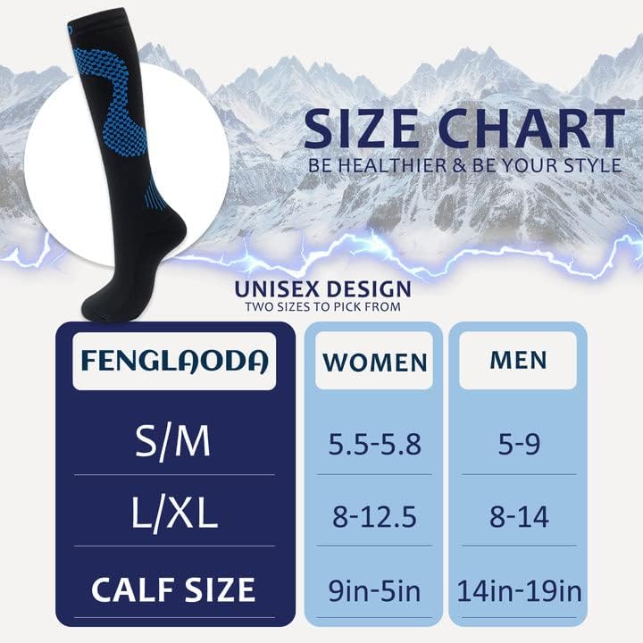 8 Pairs Compression Socks for Men & Women 20 (Small-Medium / 27-8 Pairs-03)