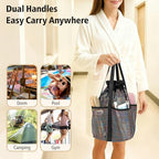 Mesh Shower Caddy Portable with Drawstring (Black Grid)