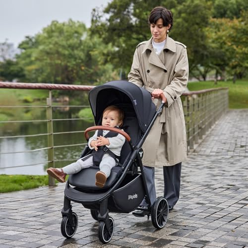 Baby Stroller with UPF 50+ Canopy (Black)