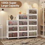500Qt Stackable Storage Bins with Lid (White / 100QT-5Pack)