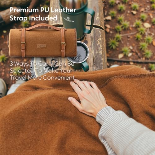 100% Wool Blanket (Dark Camel / Medium)
