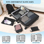 Compression Packing Cubes for Travel (10 Mesh/Black / 10 Set)