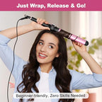 1.25 Inch Curling Wand for Long Hair (1 1/4" Pink&Black)