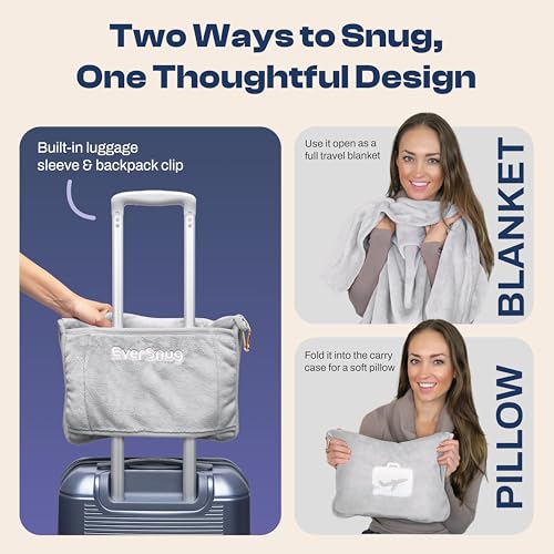 Travel Blanket and Pillow (Light Grey)