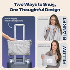 Travel Blanket and Pillow (Light Grey)