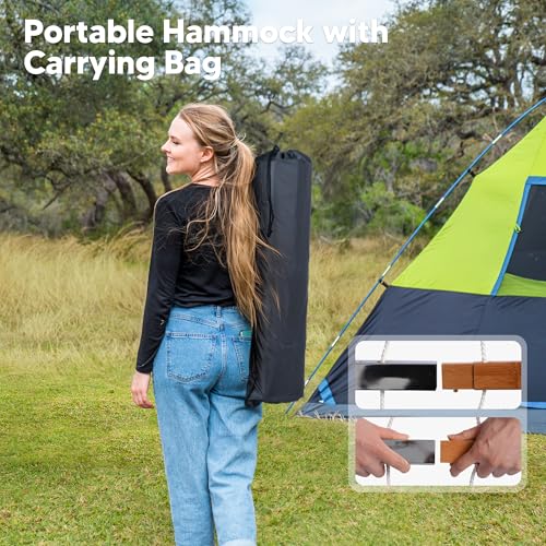 Hammocks Outdoor Hammock with Spreader Bar (Brown)