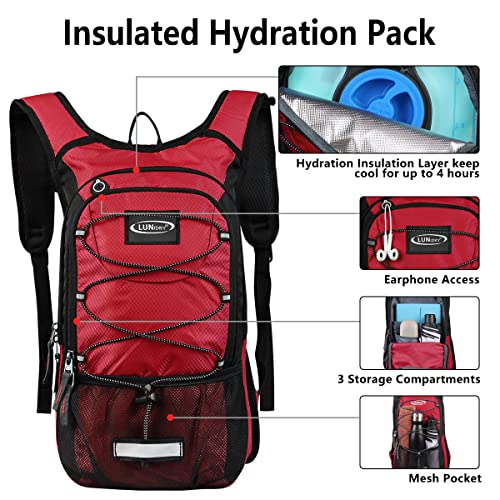 Hydration Backpack with 3L Water Bladder (Red)