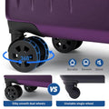 24 Inch Medium Luggage Checked TSA Approved Suitcase (Dark Purple / 24" Checked)