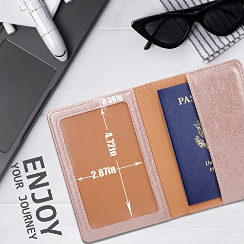 Passport Holder for Travel Women Men (A-Rose gold / Classic(slim))