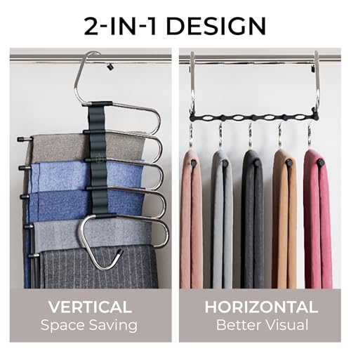 Pants Hangers Space Saving (Black / 4 Pack)