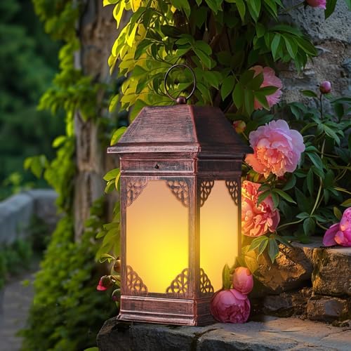 15.5" Solar Lanterns Outdoor Waterproof (Carved)