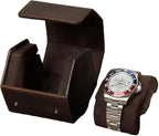 Genuine Leather Watch Roll Travel Case, Vintage Full Grain Leather Hexagon by UPRESYE