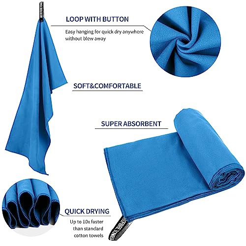 Microfiber Travel Towel (Blue / M:20"×40")