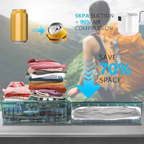 Vacuum Travel Bags with Pump (Grey / 2PC+Pump)