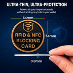 2 Pack Round Shape RFID Blocking Card for Credit Card (Black - Round)