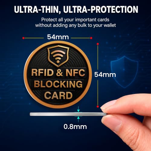 5 Pack Round Shape RFID Blocking Card for Credit Card (Black - Round)