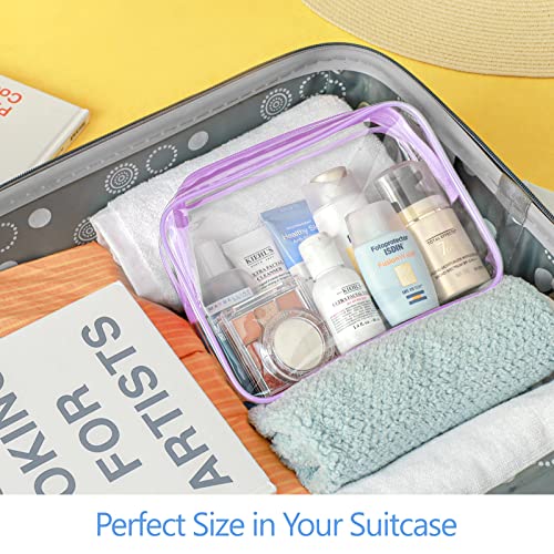 Clear Makeup Bag Travel (2 Light Purple / Mixed Size Series (1 Medium + 1 Large))