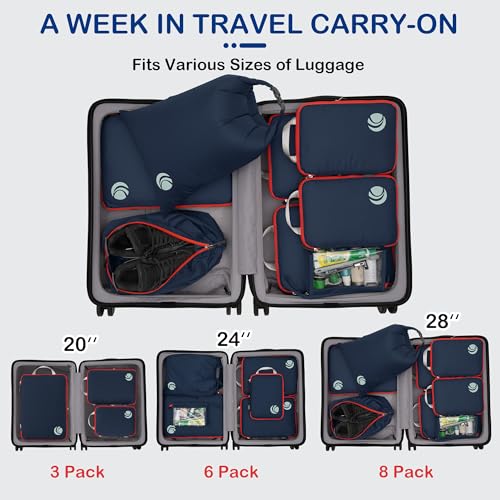 Compression Packing Cubes (Blue / 8PCS)