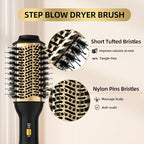 4-in-1 Hot Air Brush with Oval Barrel - Salon-Grade Styling Tool for All Hair Types (Golden)