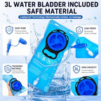 Rave Hydration Backpack Lightweight Water Backpack for Cycling Running Hydration Pack with 3L Water Bladder Pink (Pink / 3L Bladder)