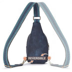 Sling Bag for Women Vegan Leather Small Fanny Pack Crossbody Bags Chest Bag for Women Navy Blue (2-navy Blue)