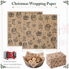 100 Pcs Christmas Wax Paper Sheets for Food Wrapping (Khaki / Christmas Lovely)