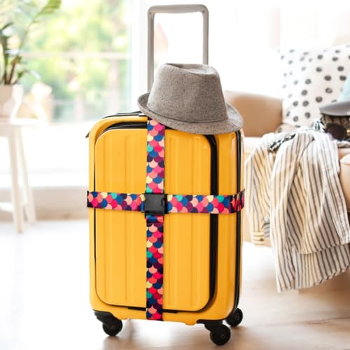Colorful 2 Pack Luggage Straps for Suitcases Travel Belt Connector Holds Suitcase Add a Bag Premium Accessories Unique Adjustable Strap (Scales of Dragon)
