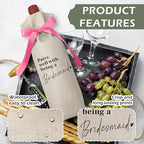 Cute Pink Bow Ribbon Engagement Gift Wine Bag (Wedding Wine Bag Style 10)