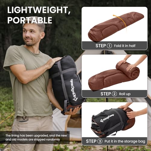 Cotton Flannel Sleeping Bag (COFFEE BROWN / Right Zip)