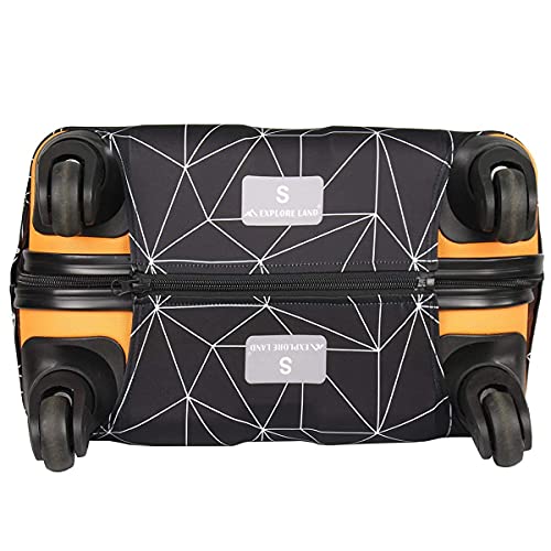 Luggage Cover Fits 18 (S / Black Polygonal)